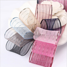 Bright Silk Striped Organza  Ribbon High Quality DIY Handmade Wedding Gifts  3/8"10 16 25 40 MM  1" 1-1/2"  Inch 2024 - buy cheap