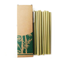 Useful 10pcs/set Bamboo Drinking Straws Reusable Eco-Friendly Party Kitchen + Clean Brush for Drop Shipping wholesale 2024 - buy cheap