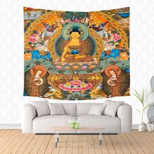 Thangka Pattern Polyester Tapestry Beach Yoga Picnic Mat Travel Throw Blanket Custom Bed Sheet Home Decor 2024 - buy cheap