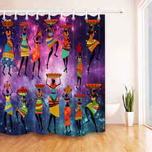 Lb roxo à prova dlb água galáxia banheiro cortina afro-americano africano mulher banho de chuveiro cortina poliéster tecido banheira decoração da sua casa 2024 - compre barato