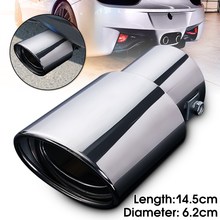 Chrome 2.5 Inch Inlet Car Exhaust Pipe Muffler Stainless Steel Oval Exhaust Pipe Muffler Trim Tip Pipe Universal 2024 - buy cheap