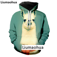 Liumaohua moletom unissex com capuz 3d, moletom alpaca com estampa criativa, da moda, para homens e mulheres, harajuku, frete grátis 2024 - compre barato