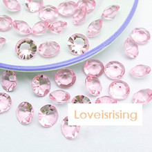 Envío Gratis-500 piezas rosa de alta calidad 4ct (10mm) confeti de diamantes cuentas acrílicas decoración de mesa de fiesta de boda 2024 - compra barato