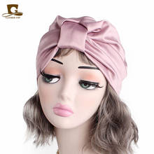 New women luxury Silky silk stretchy turban headwrap soft chemo cap for hair loss Bandana Hijab Turbante Hat Hair Accessories 2024 - buy cheap