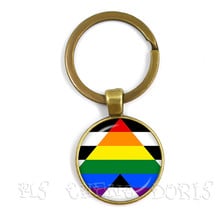 Llaveros colgantes hipoalergénicos para hombre y mujer, llaveros redondos de color LGBT, joyería para amantes, joyas de Orgullo Gay, accesorios para Bisutería 2024 - compra barato