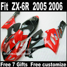 Lowest price Body kit for Kawasaki ZX6R fairings 2005 2006 red black ZX-6R 05 06 Ninja 636  fairing kits  DT8+7gifts 2024 - buy cheap