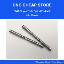 2pcs High Quality cnc bits single flute Long Spiral Router Carbide End Mill Cutter Tools 6mm x 52mm OVL 80mm Free shipping 2024 - buy cheap