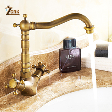 Zgrk torneira pia de banheiro quente e frio, torneira estilo antigo de cobre com aprimoramento de água de furo único 2024 - compre barato