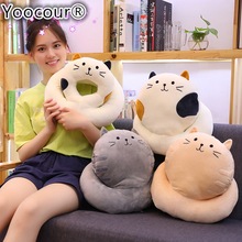 35cm Kawaii Expression Cat Plush Nap Pillow Kawaii Plush Cat Toys Kids Gift Doll Lovely Animal Toys 3 Colors Car Cushion 2024 - buy cheap