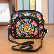 New National Embroidery Mini Women Handbags!Nice Floral Embroidered Shoulder&Crossbody bags Hot Shopping Multi-zipper Small bags 2024 - buy cheap