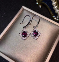 Restoring Hollowing  natural red garnet drop earrings Natural gem stone earrings 925 silver female earrings party gift jewelry 2024 - buy cheap