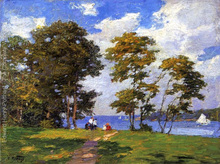 oil painting Landscape by the Shore (or The Picnic) by Edward Henry Potthast High quality Hand painted Canvas Art Home Decor 2024 - buy cheap