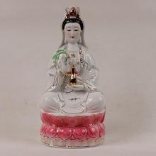 Ceramic, sitting on the lotus a Buddism godness Guanyin Bodhisattva, Buddha Statue, figurine, ornaments~ 2024 - buy cheap