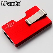 VM FASHION KISS RFID Minimalist Wallet Credit Card Holder Metal Anti-theft Wallet Female And Male Money Purse with Dollar Clip 2024 - buy cheap