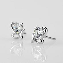 Bowknot Earrings Crystal Heart Shampoo Ladies High Quality Fashion Jewelry Earrings Wholesale Pendientes Cristal Negro 2024 - buy cheap