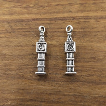 10 Big Ben Charms Antique Silver Tone 3D Clock Tower  Jewelry Making DIY Handmade Craft 27*5.8*5.8mm 2024 - buy cheap