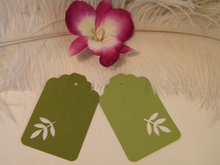 Green leaf Print gift tags woodland wedding escort cards  party favor lables baby shower birthday  present decorations 2024 - buy cheap