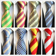 2017 Wholesale business formal mens fashion tie polyester silk necktie business gravata men ties plaid stripes man suits tie 2024 - buy cheap