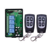 Interruptor remoto sem fio, sistema de controle remoto e rádio ac 85v-250v, 110v, 4 canais, 220v, receptor de código de aprendizagem