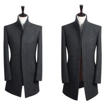 Men's woolen coat wholesale teens tide overcoat winter stand collar mid - long section Gifts brand coat manteau homme S - 9XL 2024 - buy cheap