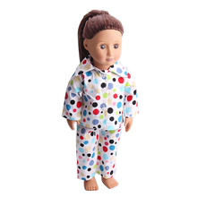 Doll clothes doll color wave point pajamas set pant toy accessories fit 18 inch Girl dolls and 43 cm baby doll c13 2024 - buy cheap