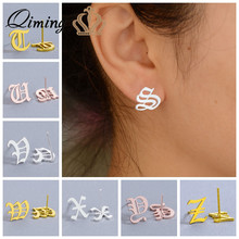 26 Old English Fashion Stud Earrings For Women Girls Stainless Steel Jewelry Cheap Capital Initial Alphabet Letter Earring Gift 2024 - buy cheap