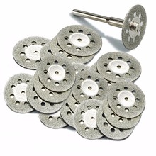 50pcs 22mm Diamond Coated Double Side Cutting Discs cut off blade Grinding disc for dremel rotary tools +5 mandrel 2024 - buy cheap
