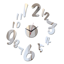 Рекламные зеркальные 3d настенные часы художественные акриловые кварцевые часы модные цифровые часы стикер безопасный домашний Декор современный дизайн 2024 - купить недорого