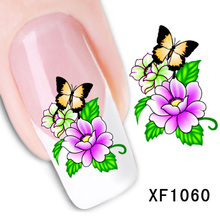 1 лист модных стикеров для дизайна ногтей с бабочкой, наклейки для дизайна ногтей, аксессуары для дизайна ногтей LAXF1060 2024 - купить недорого