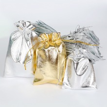 10pcs/lot Gold Sliver Color Drawstring Organza Bag Jewelry Packaging Bag Christmas Decoration Wedding Favor Pouches Gift Bag 2024 - buy cheap
