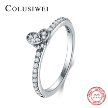 Colbuswei anéis 925 de zircão claro, brilhante, prata esterlina, vintage, borboleta, empilhável, joias de casamento para mulheres 2024 - compre barato