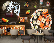 beibehang Customized modern personality wallpaper hand-painted Japanese food sushi background papel de parede papier peint 2024 - buy cheap
