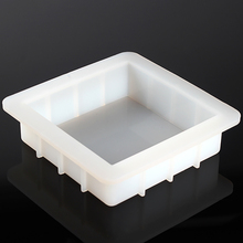 Molde de sabão quadrado de silicone branco artesanal de fácil remoção 2024 - compre barato