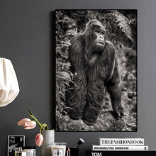 Black and White Gorilla Canvas Painting Posters And Prints Scandinavian Cuadros Wild Animal Wall Art Picture For Living Room 2024 - buy cheap