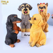 DMLS Home Decor Dog Figures Figurines Artware Lifelike Resin Puppys Birthday Gift For Office Decoration 1 Piece Free Shipping 2024 - buy cheap
