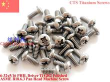 Titanium screws 6-32x5/16 Pan  Head 2# Phillips  Driver Ti GR2 Polished 50 pcs 2022 - buy cheap