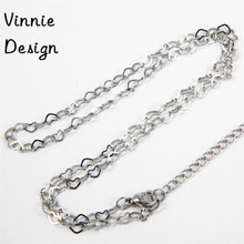 Vinnie Design Jewelry Stainless Steel 60cm Heart Shape Chains Necklace for Women 5pcs/lot 2024 - buy cheap