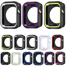 Silicone Cover For Apple Watch Case 42mm 38 40mm 44mm Sport Band Strap Full Frame Rubber Protector Soft Case for iWatch 4/3/2/1 2024 - buy cheap