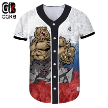 OGKB Brand Russia Baseball Jersey Bear 3d Whole Body Printing War Sport Running  2019 Cardigan Shirt 6XL 2024 - buy cheap
