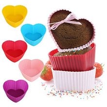 6 шт./лот силиконовые формы для выпечки в форме сердца FDA, многоразовые формы для торта, вкладыши для кексов, форма для шоколада 2024 - купить недорого