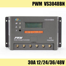 VS3048BN PWM 30A controlador de carga solar con pantalla LCD para el sistema de energía solar, iluminación exterior, estación de energía solar pequeño 2024 - compra barato