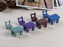 1 Set Style Mini Chair Tables Set Simulation Resin Ornaments Micro Landscape Flowerpot Accessories Decoration 2024 - buy cheap