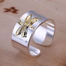 silver plated ring,high quality ,fashion jewelry, Nickle free,antiallergic Dragonfly Ring-Opened dtoj urfd 2024 - buy cheap