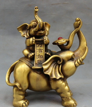 Song voge-GEMA S2403 de 9 ", figura de elefante chino tallado, bronce, RuYi, riqueza, Fu 2024 - compra barato
