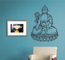 Buddha Style Wall Decal Brahman Hindu God Stickers Yoga Lotus Pose Wall Stickers Indian Yoga Studio Sign Interior Art DIY SYY380 2024 - buy cheap