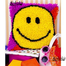 Latch Hook Kit Rug Cushion Pillow Mat DIY smile pattern Cross Stitch Needlework Crocheting Rug Embroidery 3d carpet 2024 - buy cheap