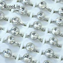 100Pcs EcooLin Brand Top Zircon Stainless Steel Rings For Women Fashion Jewelry Lots Bulk LR4036 2024 - buy cheap