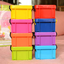 Mini Lock Box Candy Color Storage Box Earrings Jewelry Cosmetic Organizer Plastic Boxes Household Furnishing Container Case 2024 - buy cheap