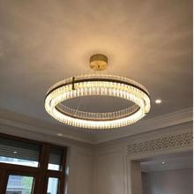 Nordic creative living room crystal chandelier after the modern light luxury round Villa duplex staircase simple circular lamp 2024 - buy cheap