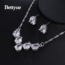 Bettyue Brand Charm Fashion Simple AAA Zircon White Gold Color Water Drop Shape Jewelry Sets For Woman Florid Wedding Party Gift 2024 - buy cheap